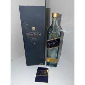 Johnnie Walker Blue Label Scotch Whiskey Empty Bottle w/ Display Box